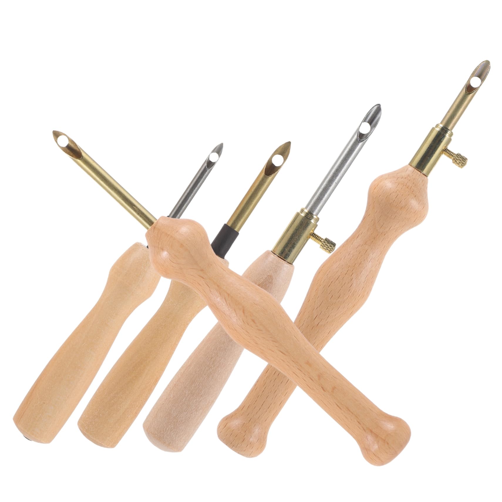 EXCEART 25 STK Stempel Stempel Sticknadel Hölzerne Stanznadel Große Lochnadel Praktische Stanznadel Nadelstift-nähwerkzeug Nadelsticksets Webset Rostfreier Stahl Einstellbar Stricknadel