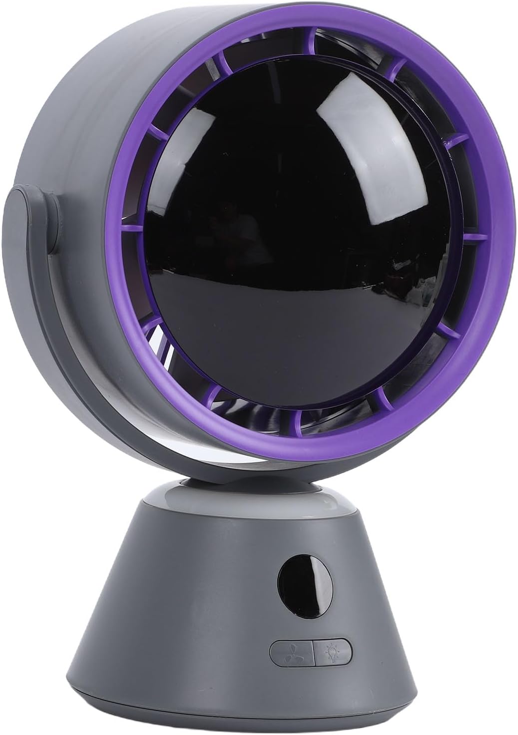 USB Desk Fan, High Speed Turbine Air Circulator with Digital Display and Ambient Night Light, 3 Adjustable Speeds, Rechargeable Battery, for Home Office