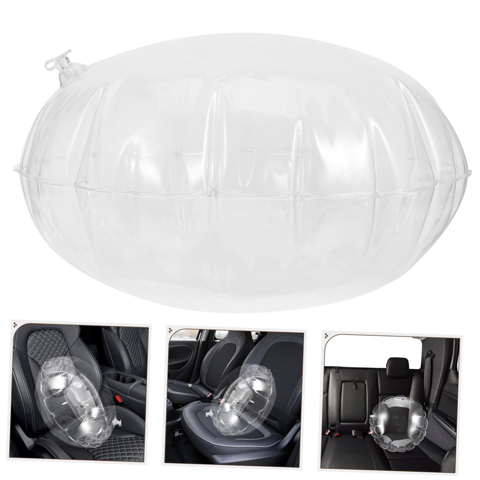 ULDIGI Inflatable Pillow Transparent Round Travel Cushion Portable Outdoor Insert for Camping Hiking Car Sofa Use Lightweight Material for Easy Cleaning and Comfort