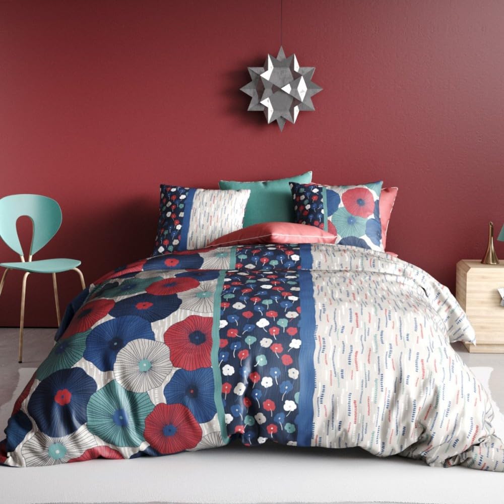 Housse de Couette 260x240 AGUEDA + 2 taies Coton 57 Fils