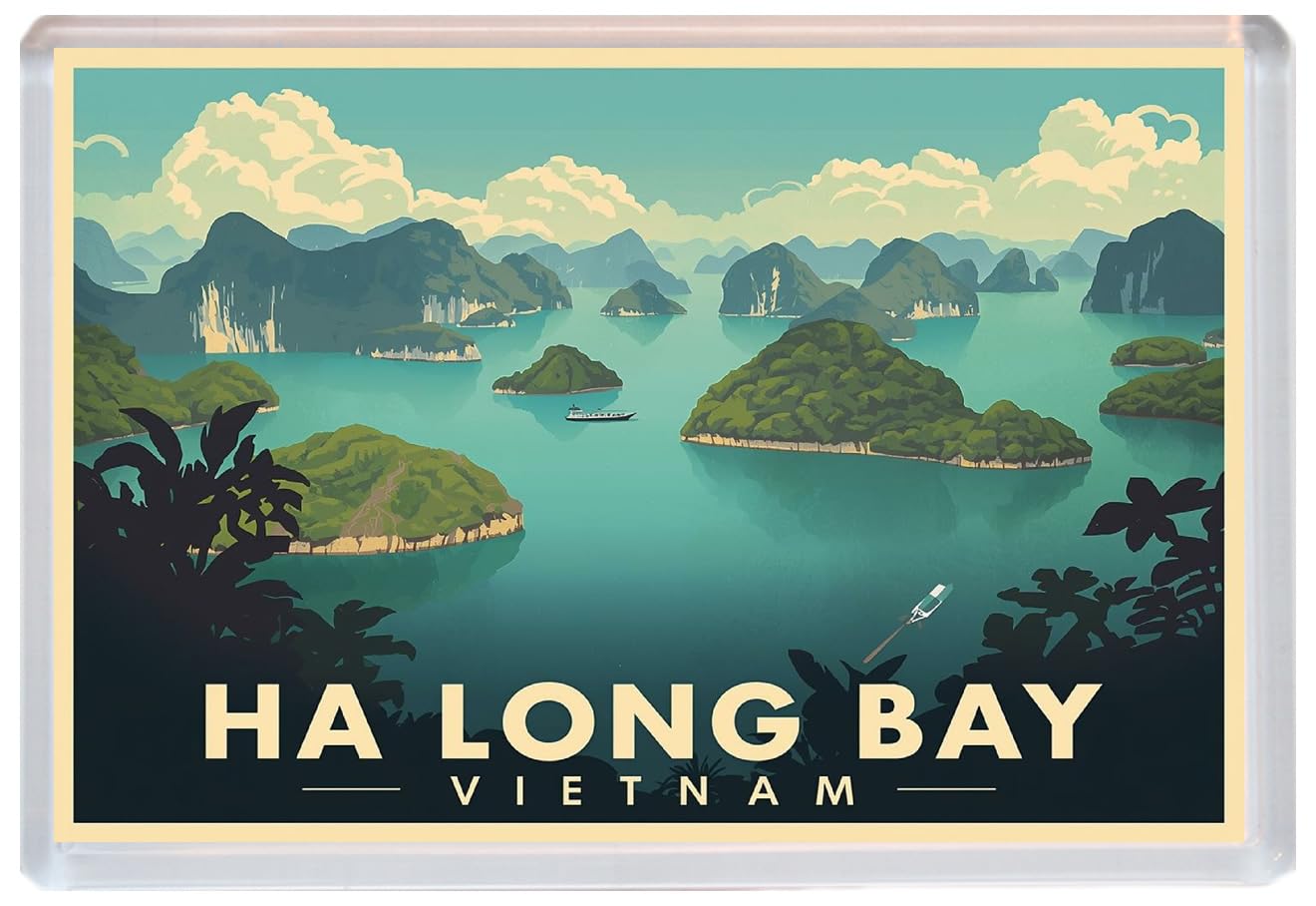 Baked Bean Store Multicolor Ha Long/Halong Bay - Vietnam - Jumbo Artistic Fridge Magnet 96 X 67Mm Bbsfhm3266