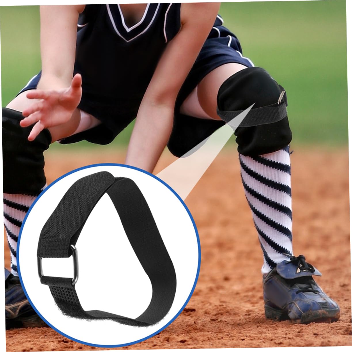 YARNOW Leggings De Béisbol Correas De Repuesto para Espinilleras Elástico Espinillera para Deportes Espinillera De Seguridad Mezcla De Nailon Y Poliéster Black