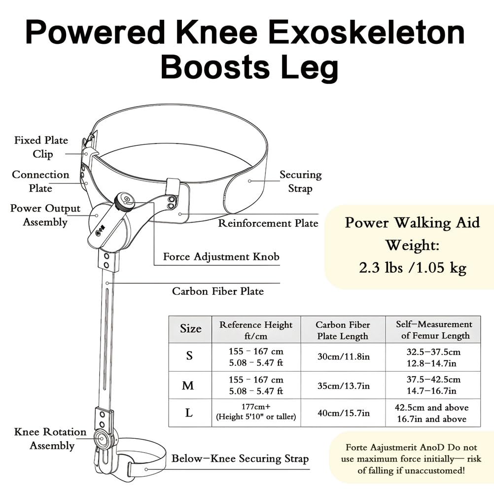 Bionic Power - Exoesqueleto para caminar, levantar piernas y escalar, 3 fuerzas ajustables, ayuda de movilidad para adultos y ancianos, viajes y uso diario