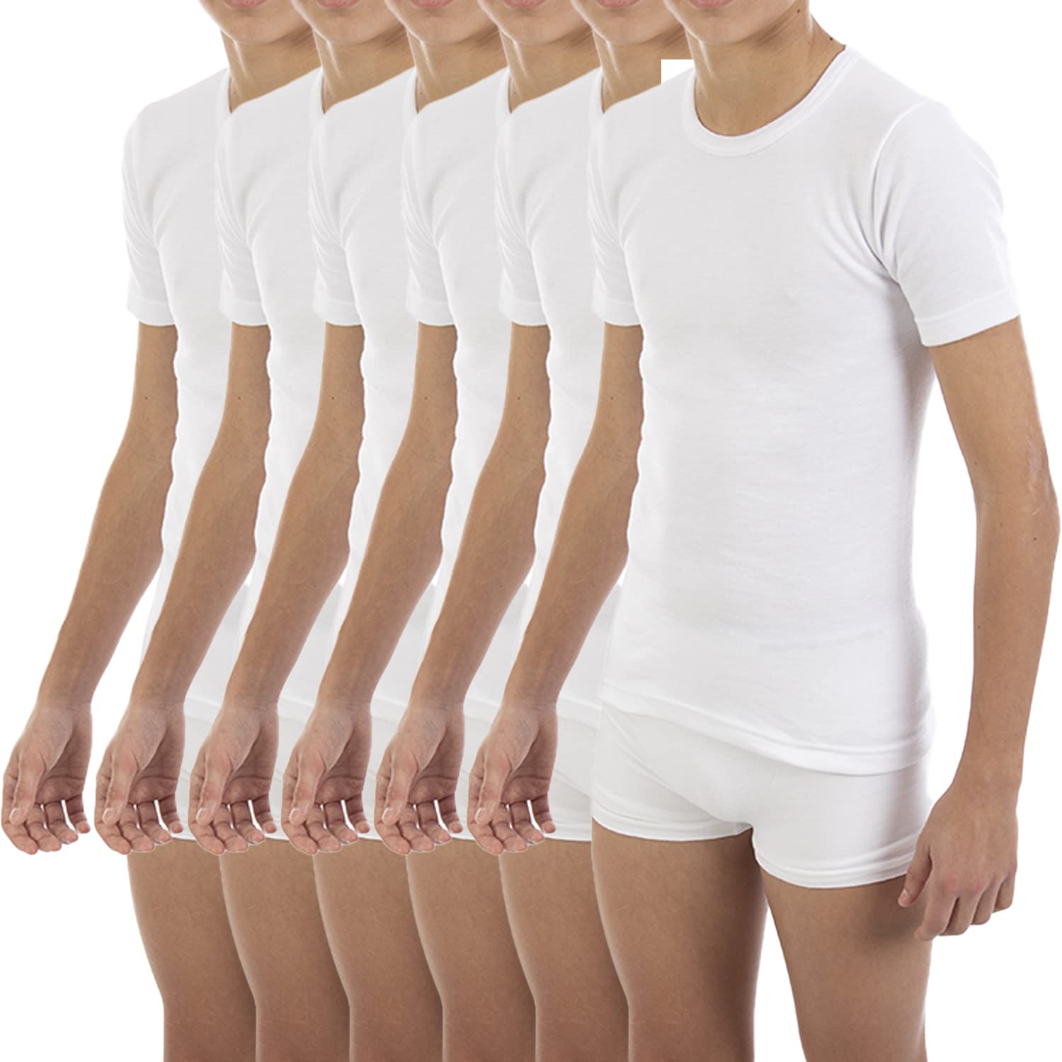 Pack Ahorro 6 Unidades Camiseta Interior Termal Niño L116 Manga Corta Cuello Redondo