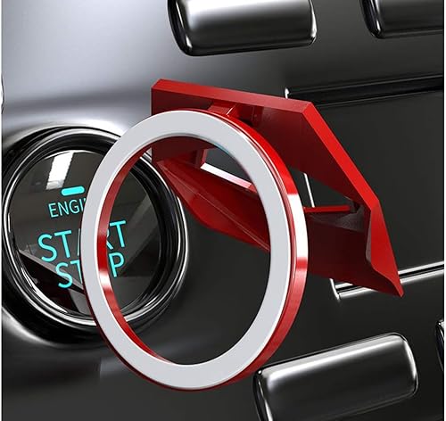 Miniatura 2 de Funda protectora para botón de arranque compatible con Hyundai Veloster Elantra Accent Nexo Palisade (rojo)