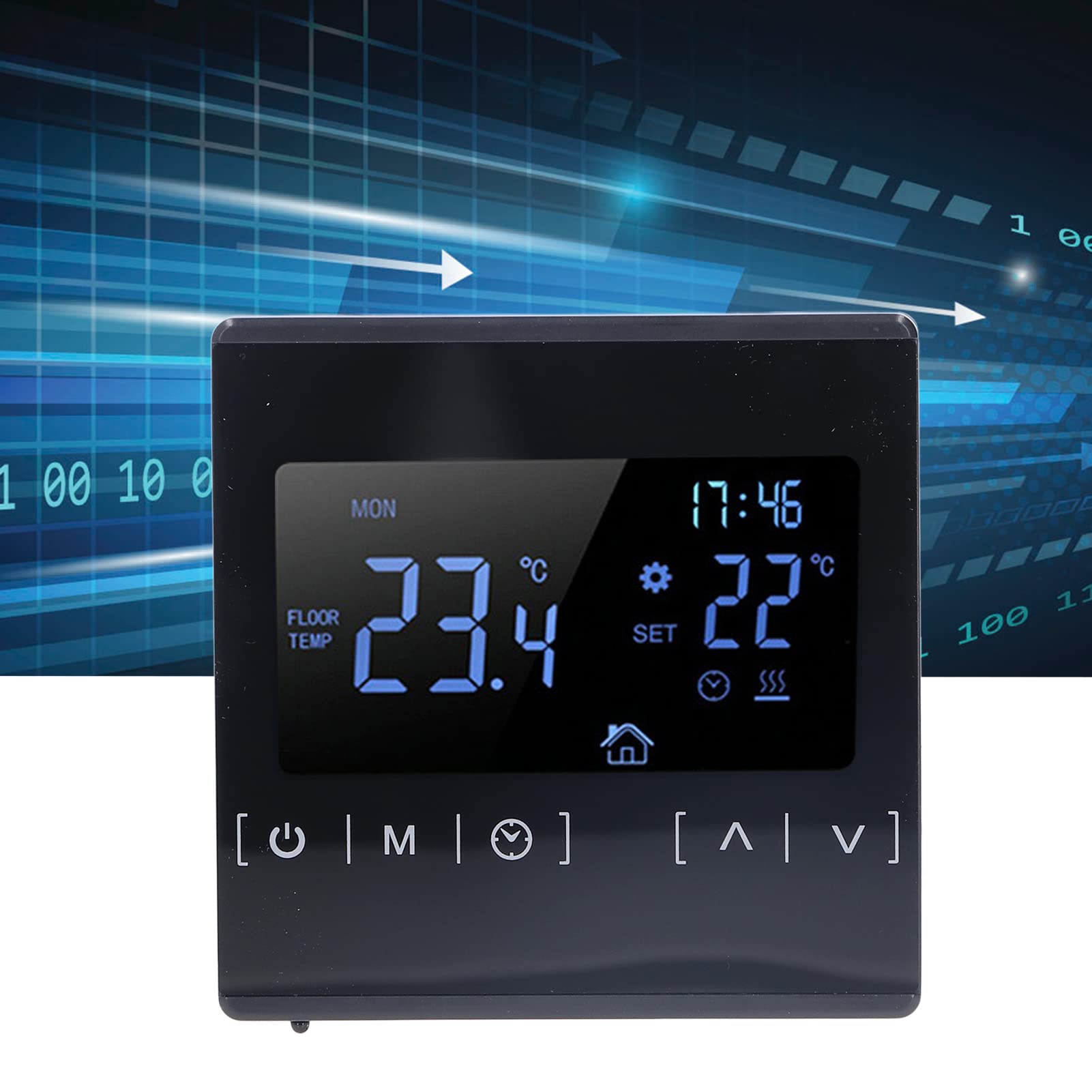Termostat z ekranem dotykowym, obsługa przycisków dotykowych Tryb automatyczny Elektryczny termoregulator ogrzewania podłogowego, Dokładność czujnika NTC ± 1 ℃ dla elektrycznej poduszki grzewczej AC85