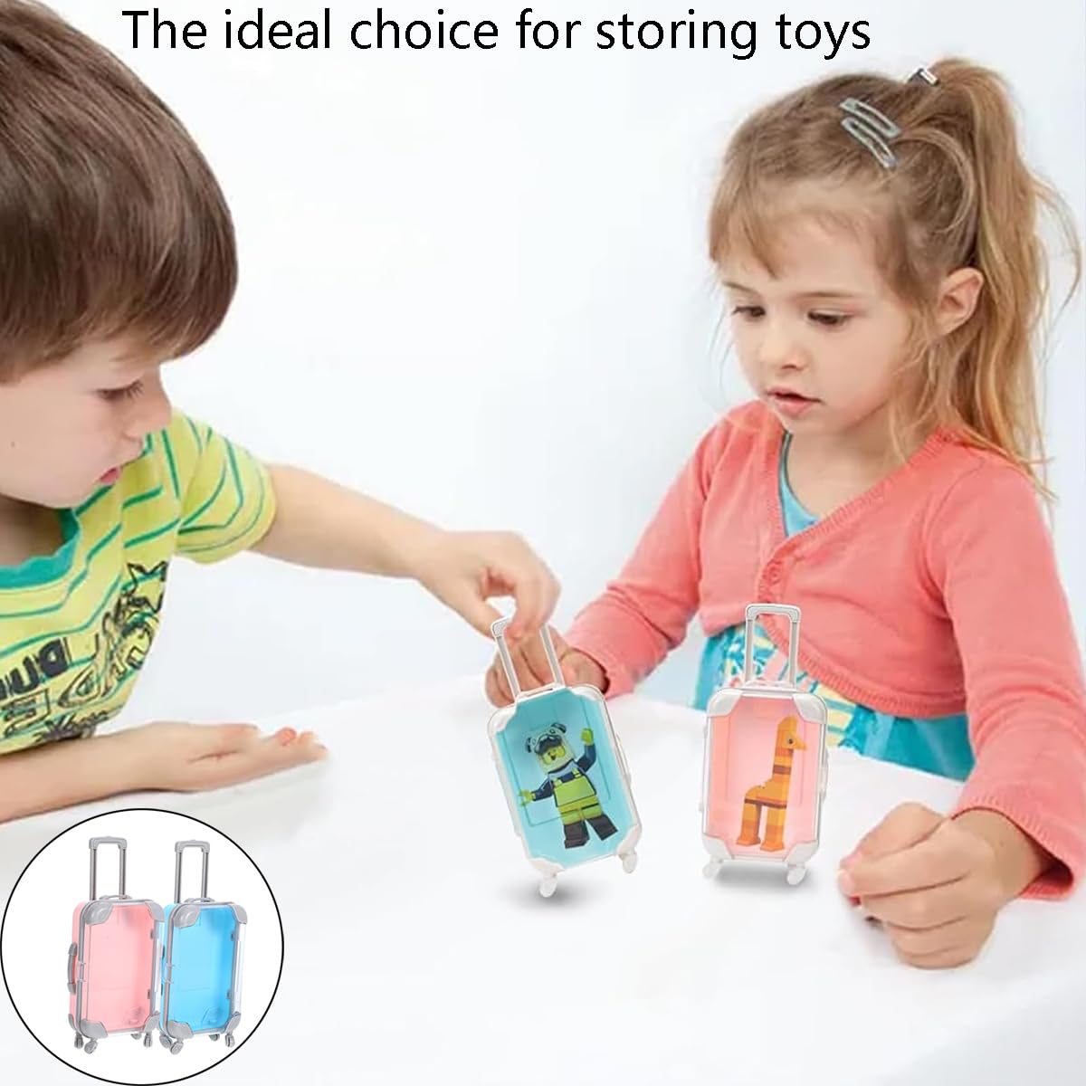 Mini walizki, 2 szt. mini walizek z kółkami, puste plastikowe mini pudełko do przechowywania, sztuczne rzęsy, walizka do makijażu, walizka, walizka, bagaż, pudełko na cukierki, upominki na imprezę