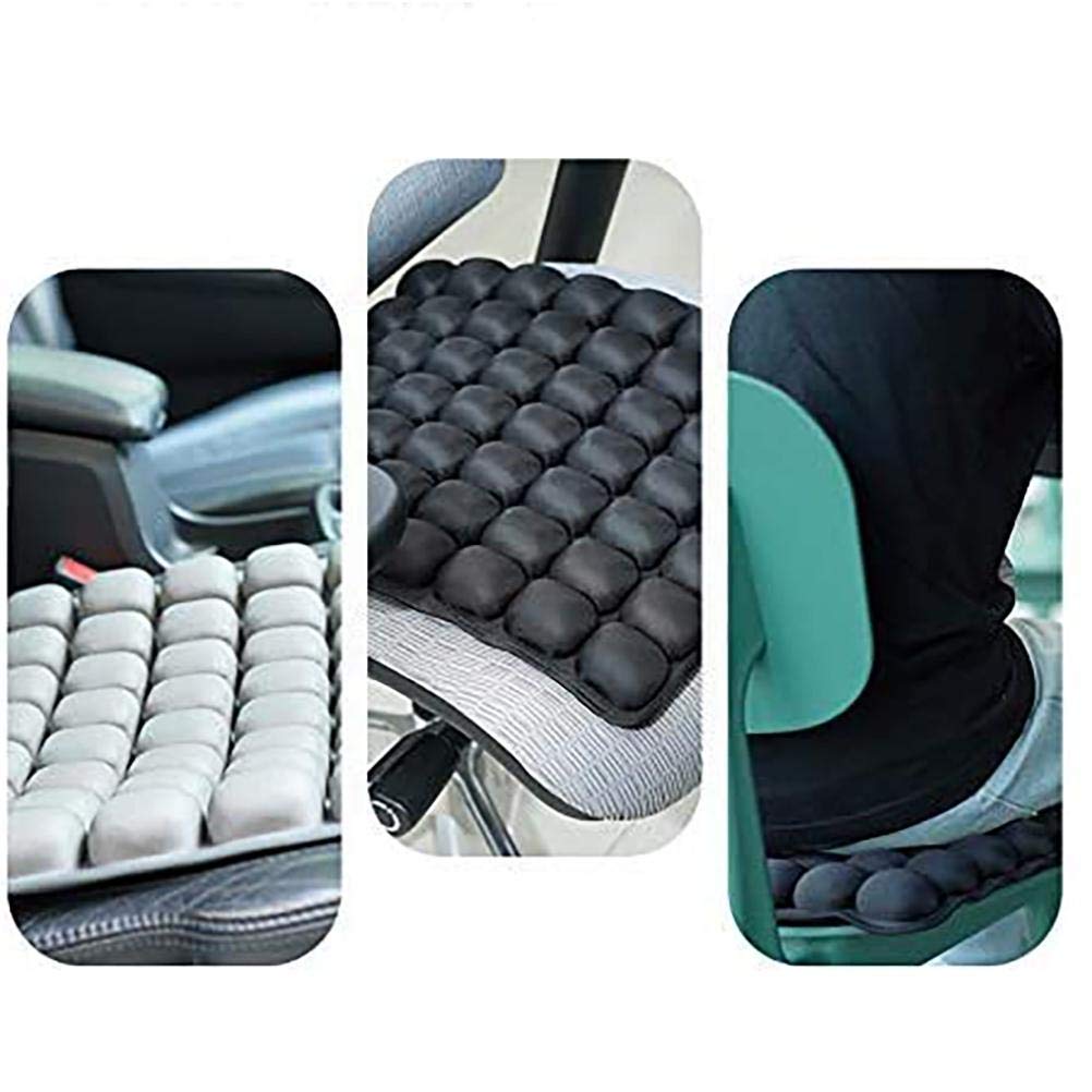 Hidyliu Cuscino Sedile Auto Guidatore Rialzare Ad Aria Per Alleviare la Schiena Sciatica Coccige Dolore Cuscino d'aria 3D Per Ufficio Casa Auto Sedia a Rotelle Grigio