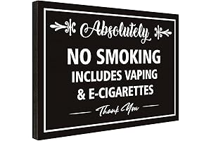 No Smoking or Vaping Sign: Home, Office, Front Doors Business Warning Reminder