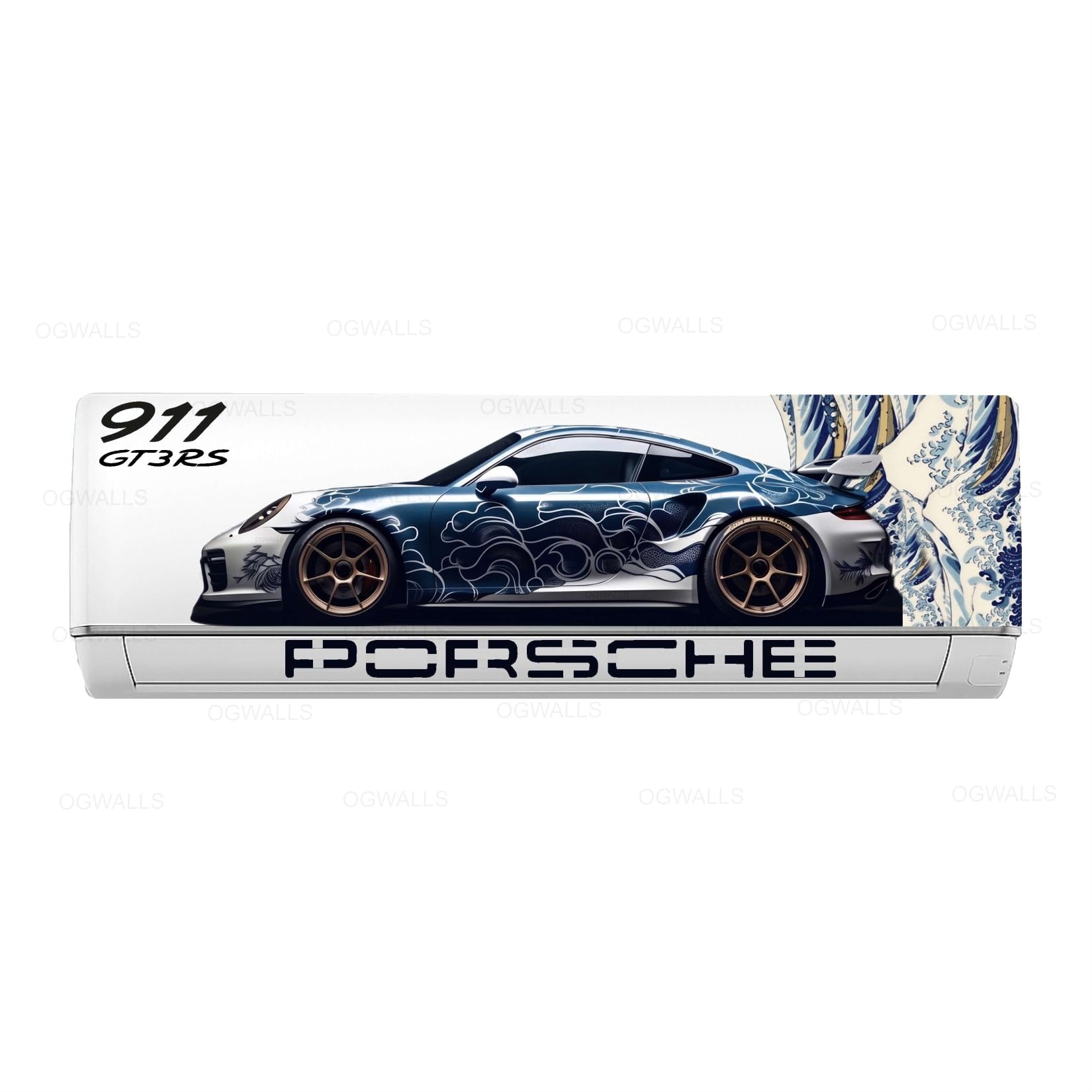 OGWalls Blue Car Ac Sticker Car Design for Living Room, Bedroom, Kids Room, Big Size Ac Sticker All Models Self Adhesive Sticker PVC Vinyl Sticker-image-20
