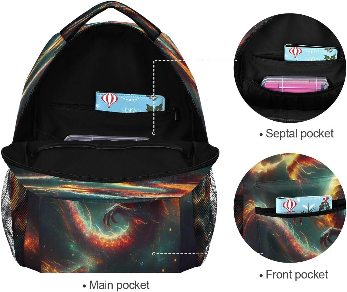 Fire Dragon Abstract Kids Backpack for Boys Girls Backpacks Student Backpack Big For Elementary School Shoulder Bag Bookbag - Image 7