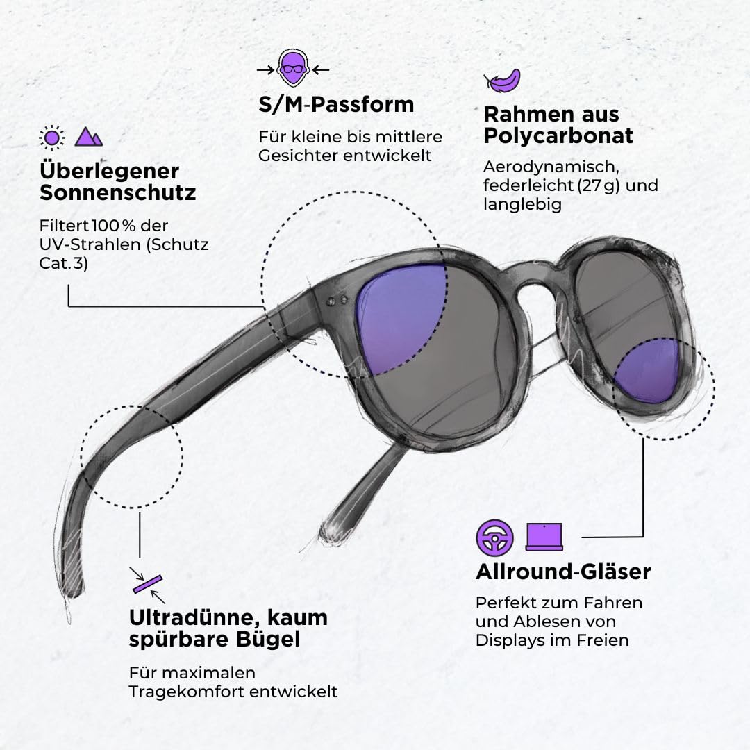 Horus X • Blaulichtfilter Brille Herren Damen | Blue Light Glasses | Gegen Ermüdung & Augenbelastung | Sonnenbrille