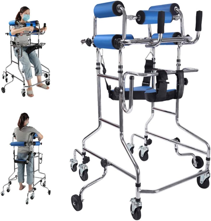 Walker for Seniors,Hemiplegia Rehabilitation Standing Frame Adult Walker Walking Aid for The Disabled, Portable Medical Walker with Adjustable Height, Suitable for People of 150-180 cm