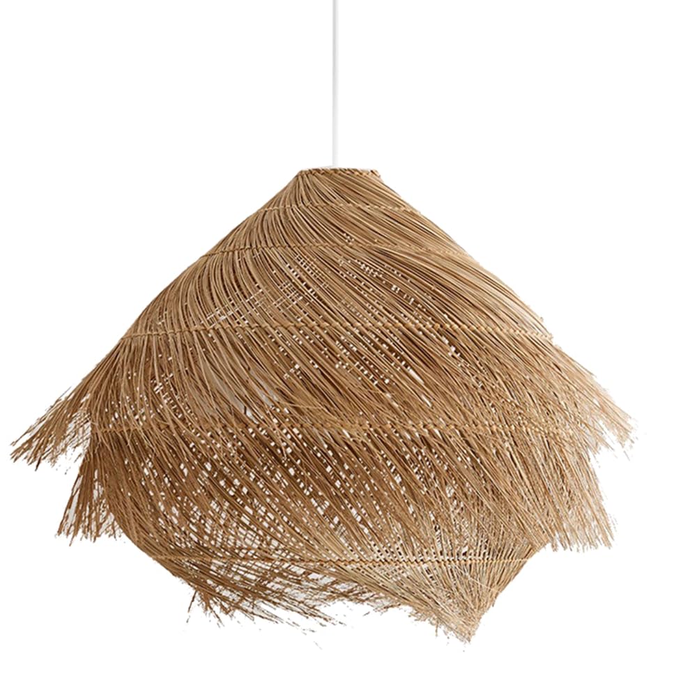CHUNGYANG Retro Rattan Home Hanging Light Creative Restaurant Guesthouse Chandelier Farmhouse Rustic Tea Room Hallway Pendant Lamp Southeast Asia Style Hand Knitted Rattan Entryway Pendant Light