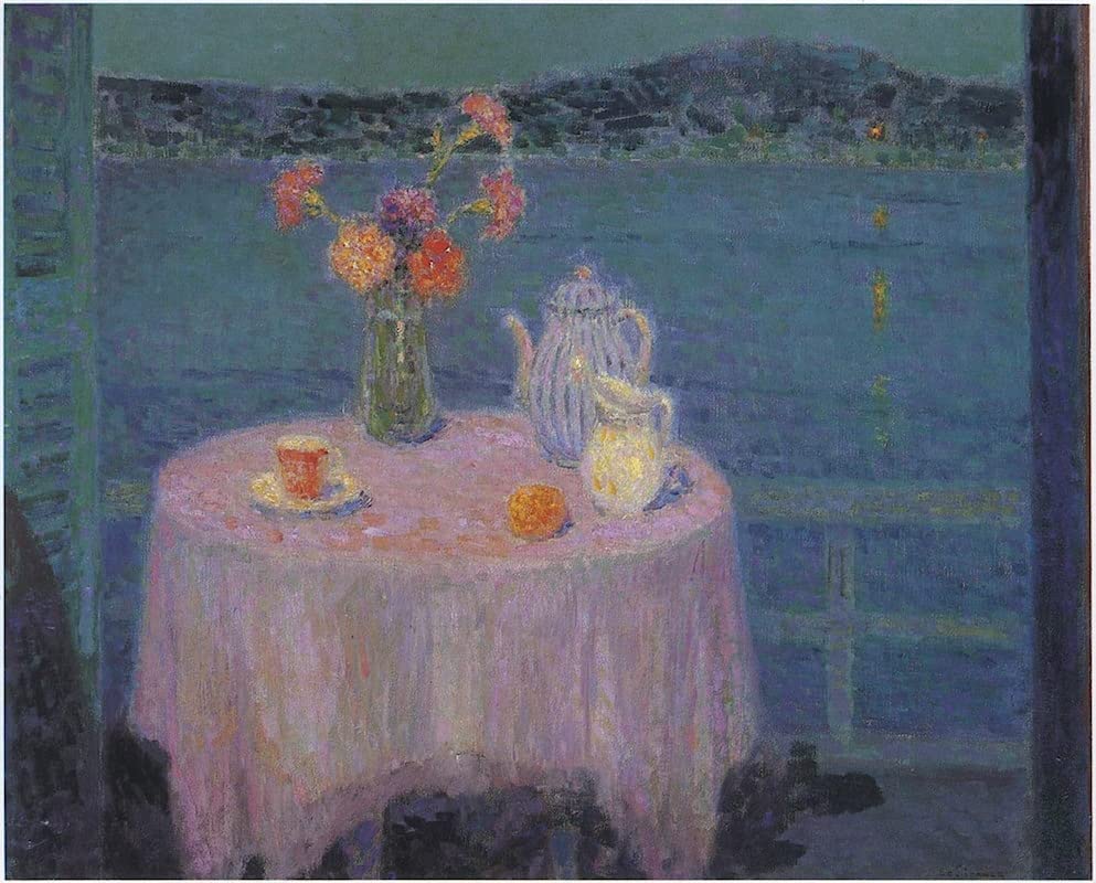 Impression Tableaux Graffiti Art Mural Haut de Gamme - La Nappe Mauve d'Henri Le Sidaner