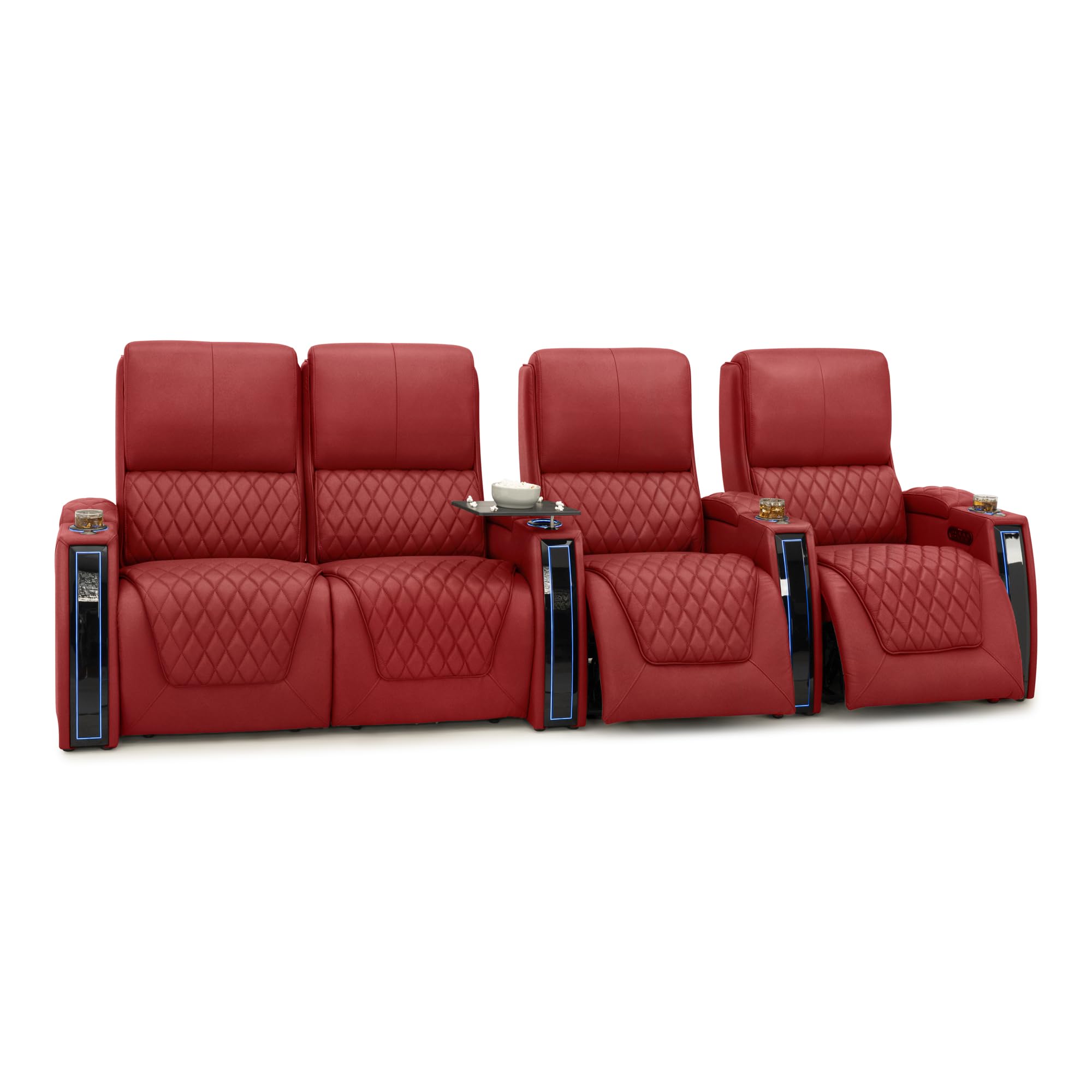 Seatcraft Apex Home Theater Seating Red Row of 4 Left Loveseat