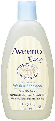 Aveeno Baby Lavado y champú para cabello y cuerpo, sin desgarros, 8 onzas líquidas