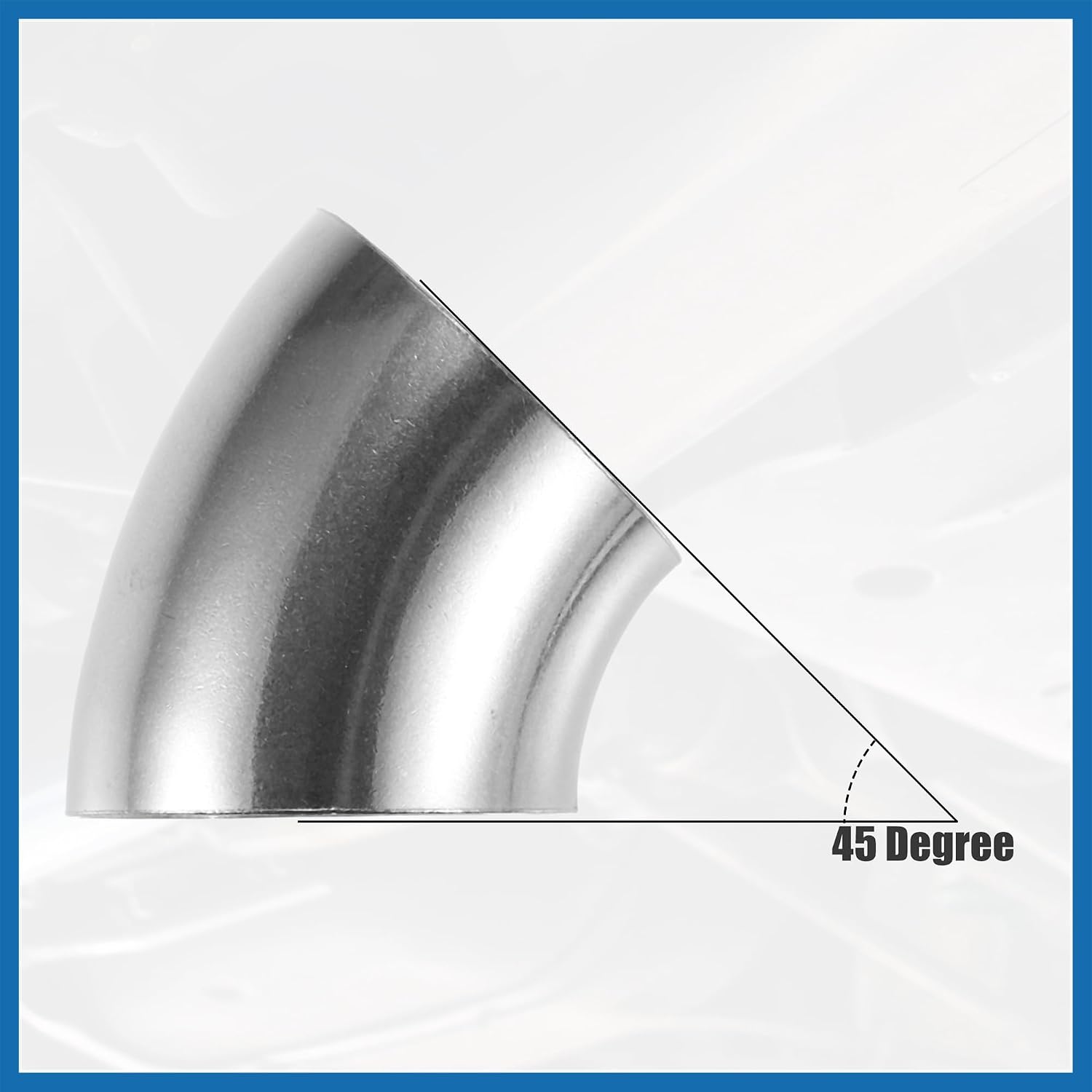 4 Pcs OD 3 Inch 45 Degree SS304 Stainless Steel Bend Tube Exhaust Elbow Pipe for Car Exhaust System 3" Piping Silver Tone Item Replacement