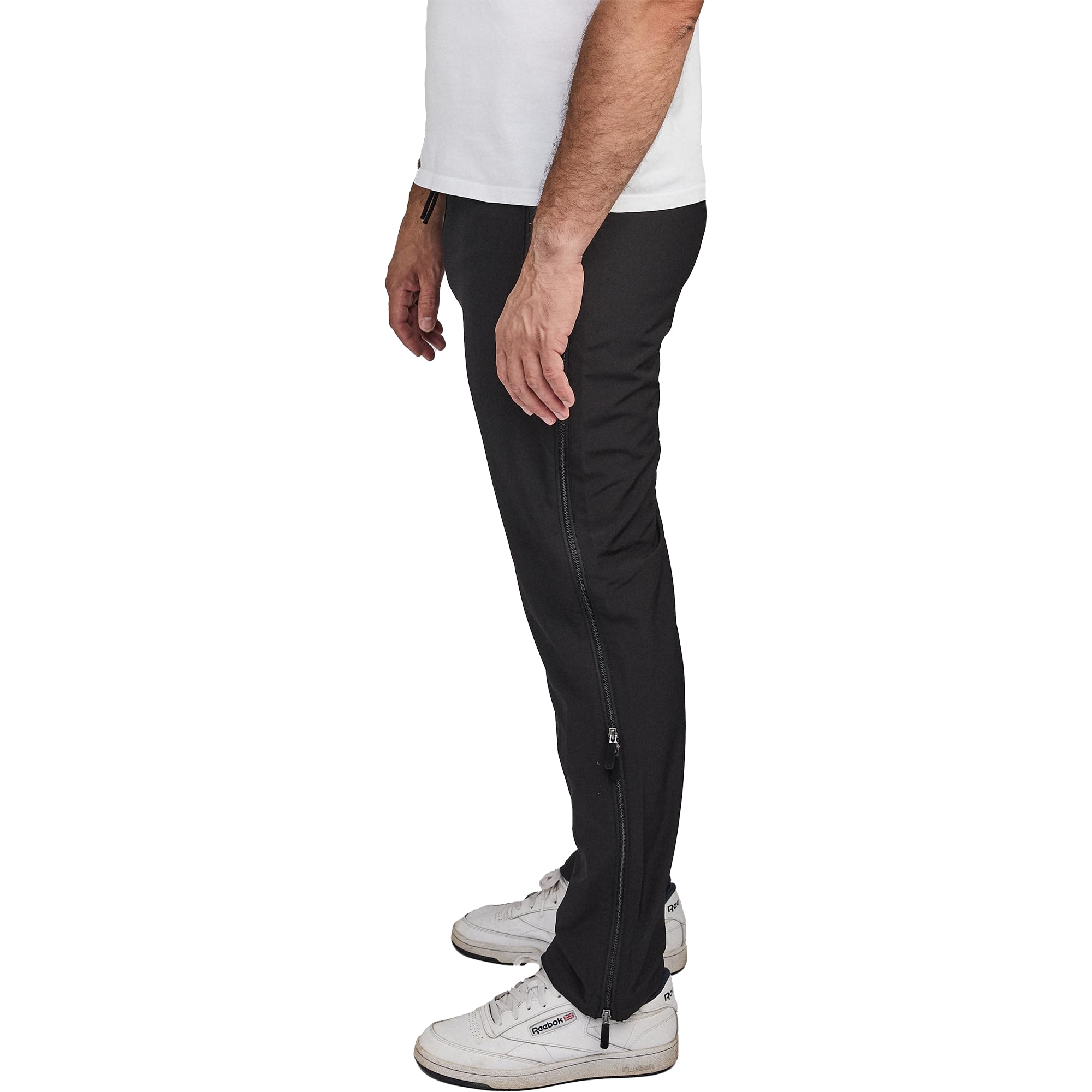 Dobsom Premium Reha Hose für Damen und Herren | Warme Überziehhose | Seitlich zu öffnen | Praktisch für Fahrrad und Roller, Physio, Gipsbein, OP | Durchgehender Komfort 4-Wege-Reißverschluss
