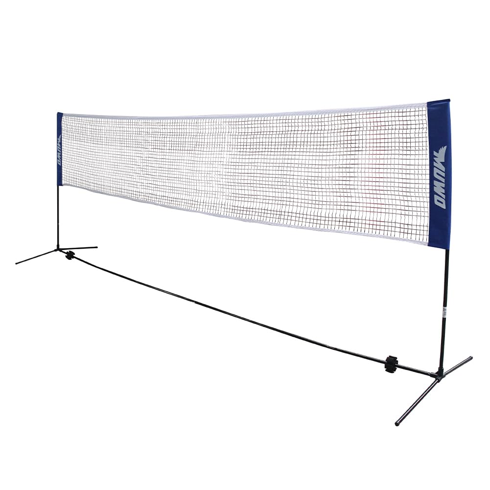 MUWO Swip - Rete da badminton regolabile in altezza, 4,1 m x 1,5 m, in nylon resistente agli strappi per interni ed esterni, montaggio rapido, con custodia per il trasporto, tubi di supporto stabili