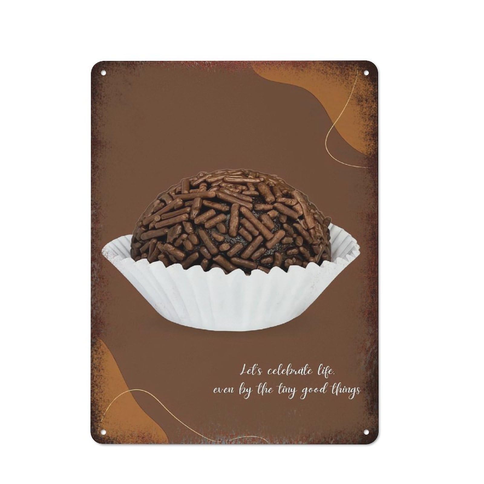 peiyeety Metal Tin Sign Chocolate Dessert Quote Pattern Vintage Rustic Wall Art Kitchen Bathroom Bedroom Living Room Cafe Farmhouse Entryway Office Garage Home Bar Laundry Room Porch Patio 6x8 Inch