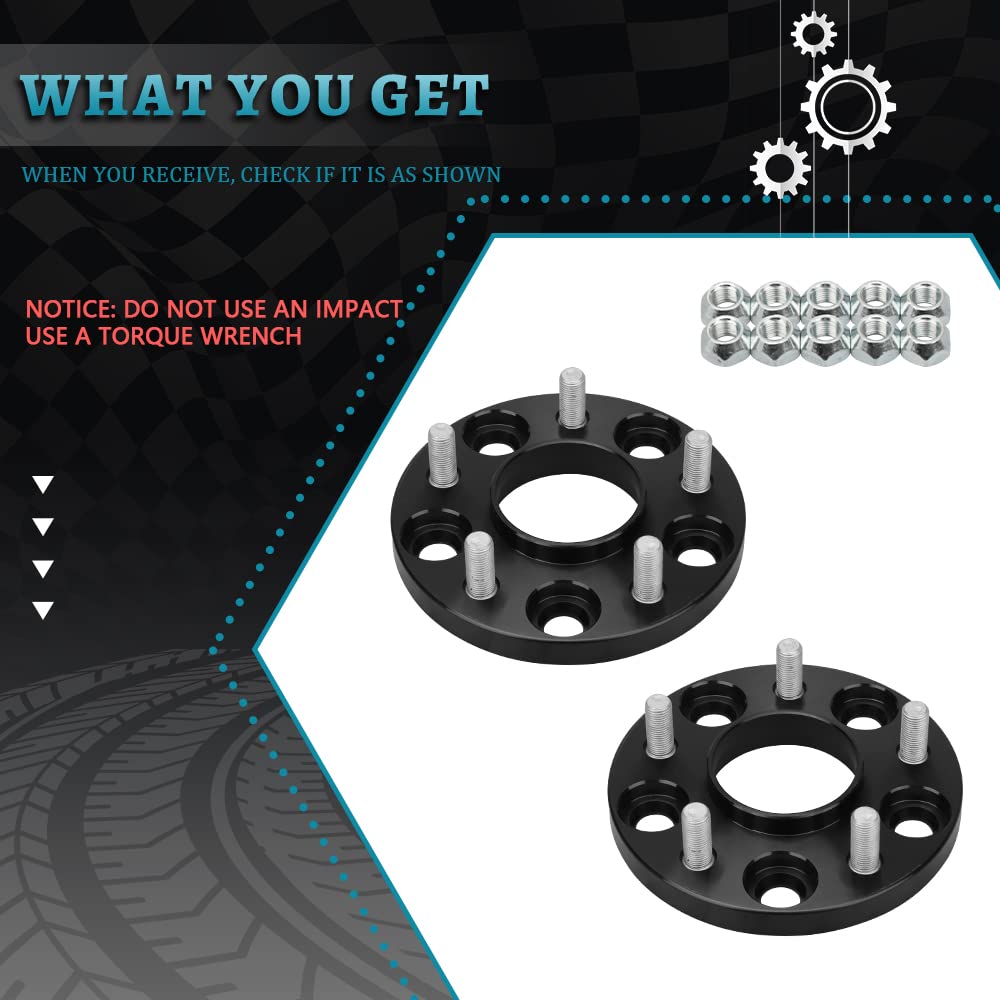 BLOXSPORT 4pcs 8mm Thick Wheel Spacer bolta Pattern 5x4.5 inch with Longer Studs CB60.1 for Toyota Carmry Corolla Crown MR2 Mark x Sienna Supra & ES300 ES330 ES350 IS250 IS300 IS350 RX200t