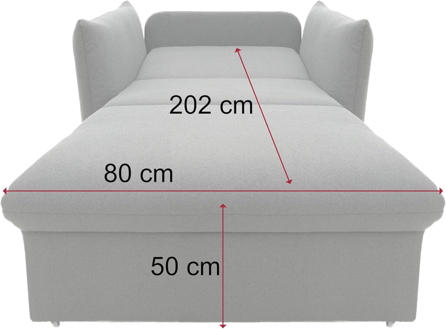 DOMO. collection Sessel Cloud Box, Armsessel mit Schlaffunktion und Boxspringfederung, Schlafsessel, Boxspringsessel, Polstersessel, 120 x 97 x 100 cm (BxTxH), Creme
