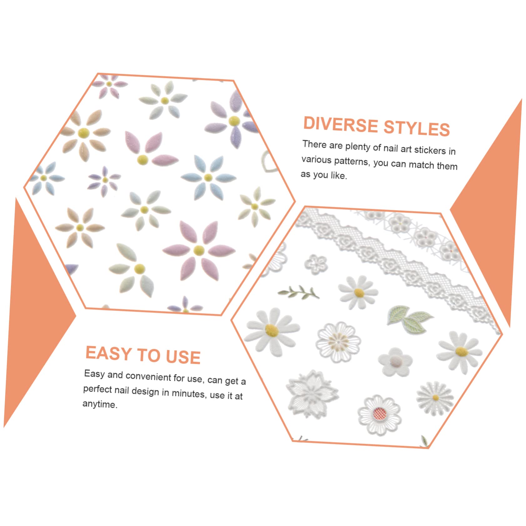 minkissy 15 Feuilles autocollants à ongles fleur decoration ongle décoration ongles décalcomanies décoratives pour les ongles décorations d'ongles pour nail art floral Décorer manucure 5j