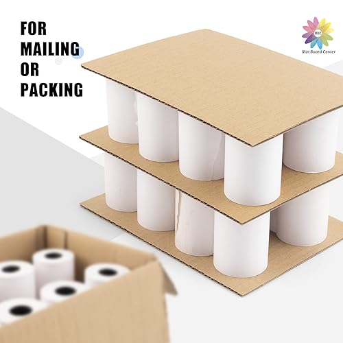 Vista 22 de Mat Board Center, 50 hojas de cartón corrugado de 10 x 10 pulgadas, insertos de cartón plano para embalaje, envío, correo, manualidades de bricolaje