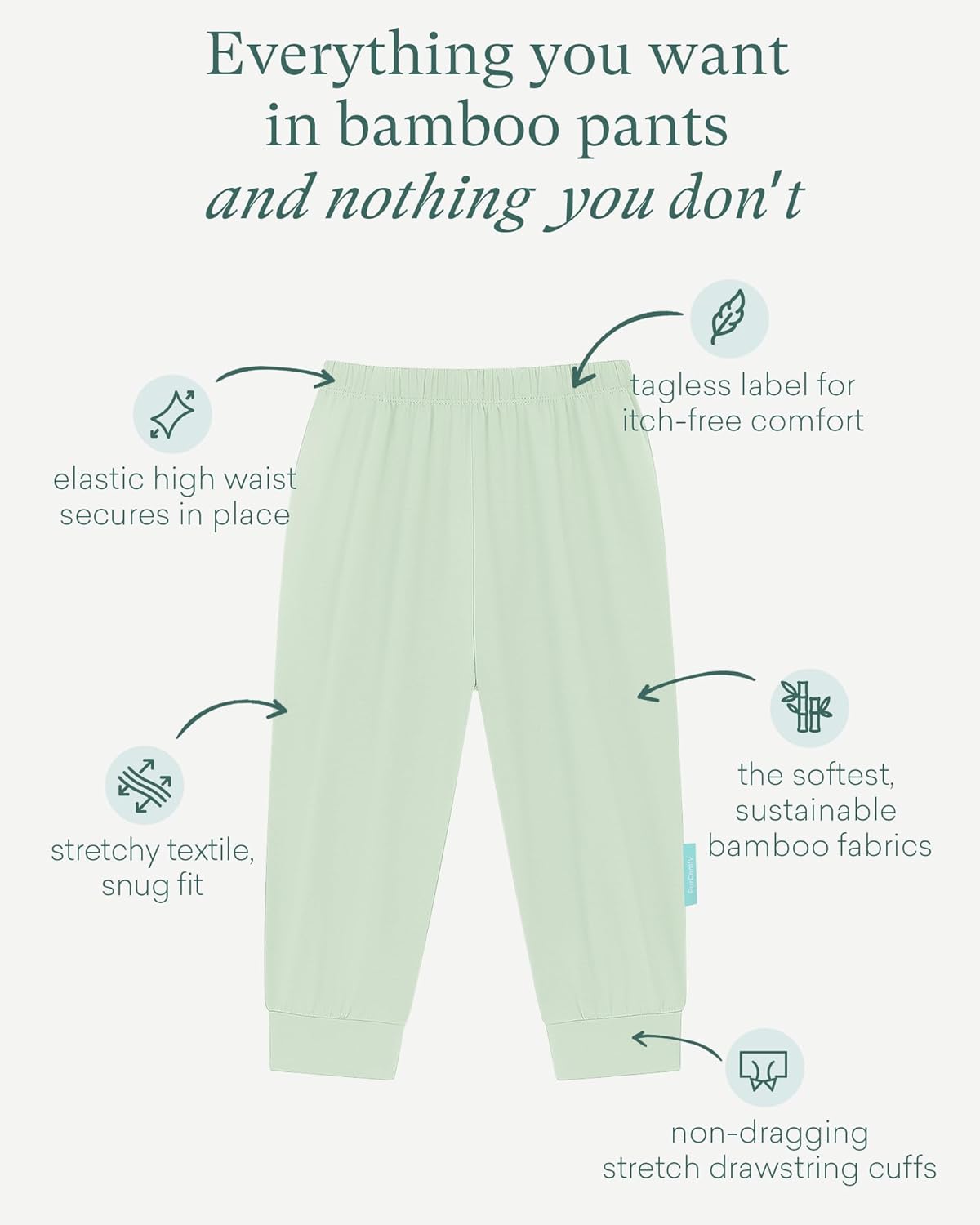 PurComfy Supersoft Baby Pants, 2-Pack Premium Bamboo Viscose Jogger Pants, Elastic Waist, Unisex 0-24 Months - Image 2