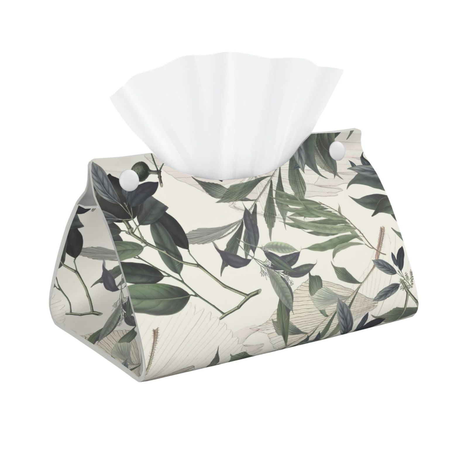 Cute Palm Tree Leaves Print Long Tissue Box Cover Tissue Dispenser Box For Living Room, Office, Car, Bathroom