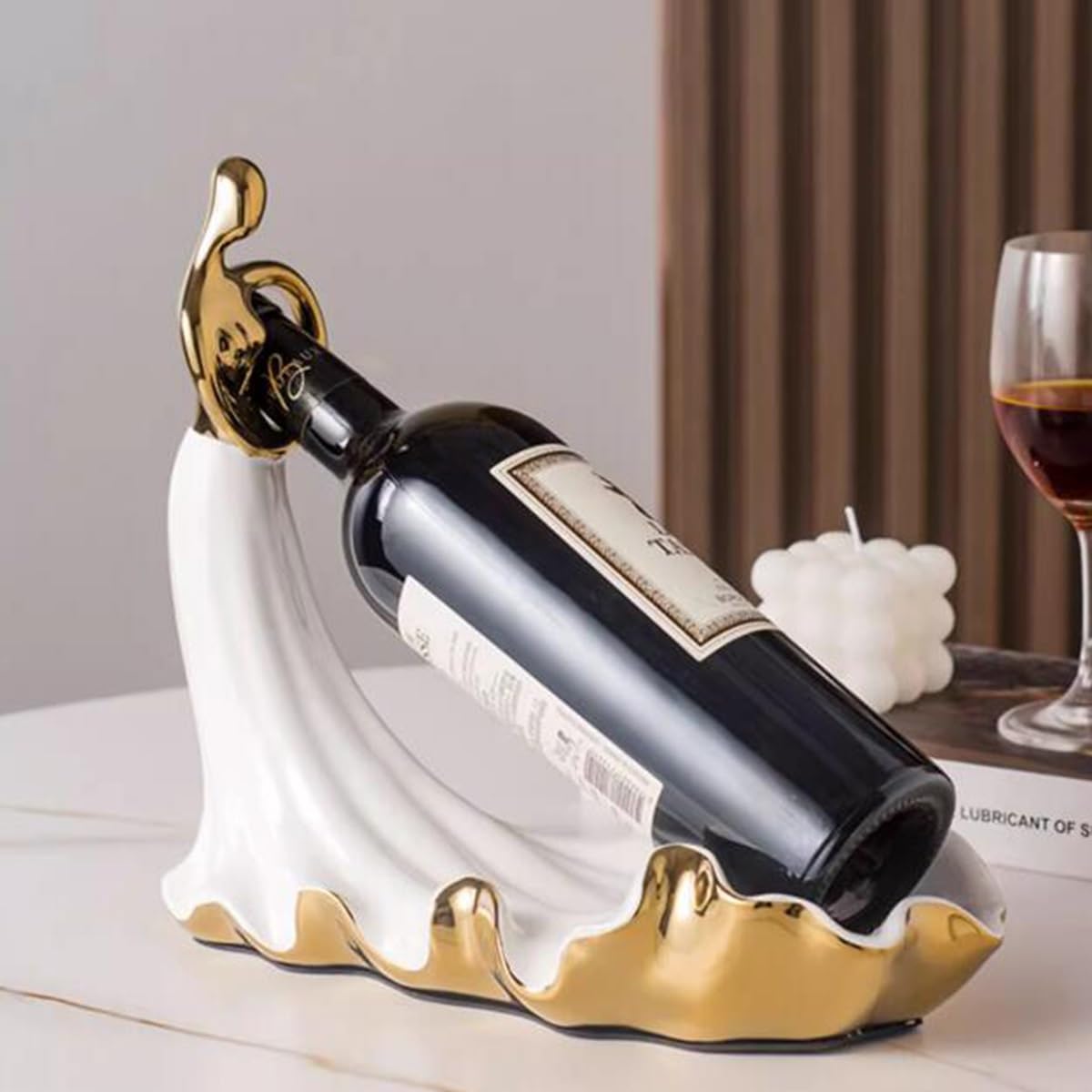 Wine Rack Countertop, Wine Bottle Holder, Statue Wine Bottle Stand, Lady Wine Rack Decoration, Wine Cork Holder Decor for Living Room Kitchen Bars Cabinets