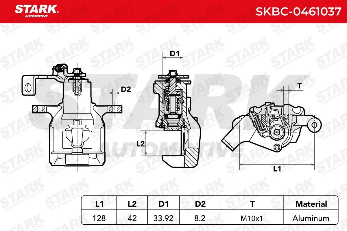 STARK SKBC-0461037 Bremssattel Bremszange Hinten Rechts Hinten Kompatibel mit HYUNDAI i30 GD 58300A6300 58310A5000QQH 58310A6A30
