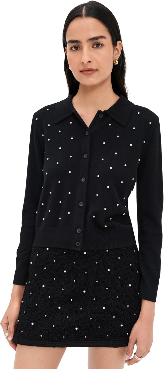 FRAME Women's The Rhinestone Cardigan