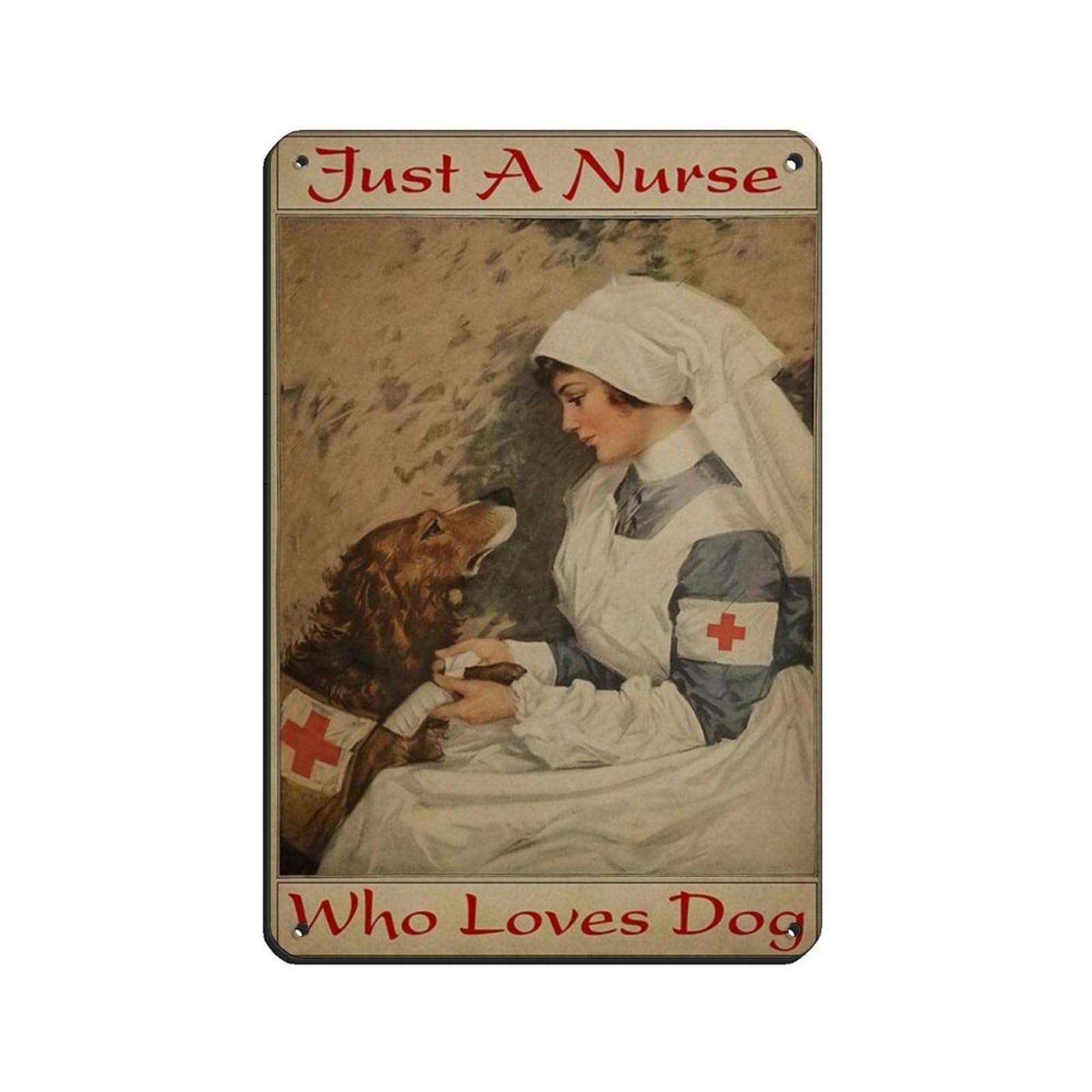 Nurse Poster, Dog Lovers Poster Tin Sign Vintage Metal Pub Club Cafe Bar Home Wall Art Decoration Poster Retro 8x12inch(20x30cm)