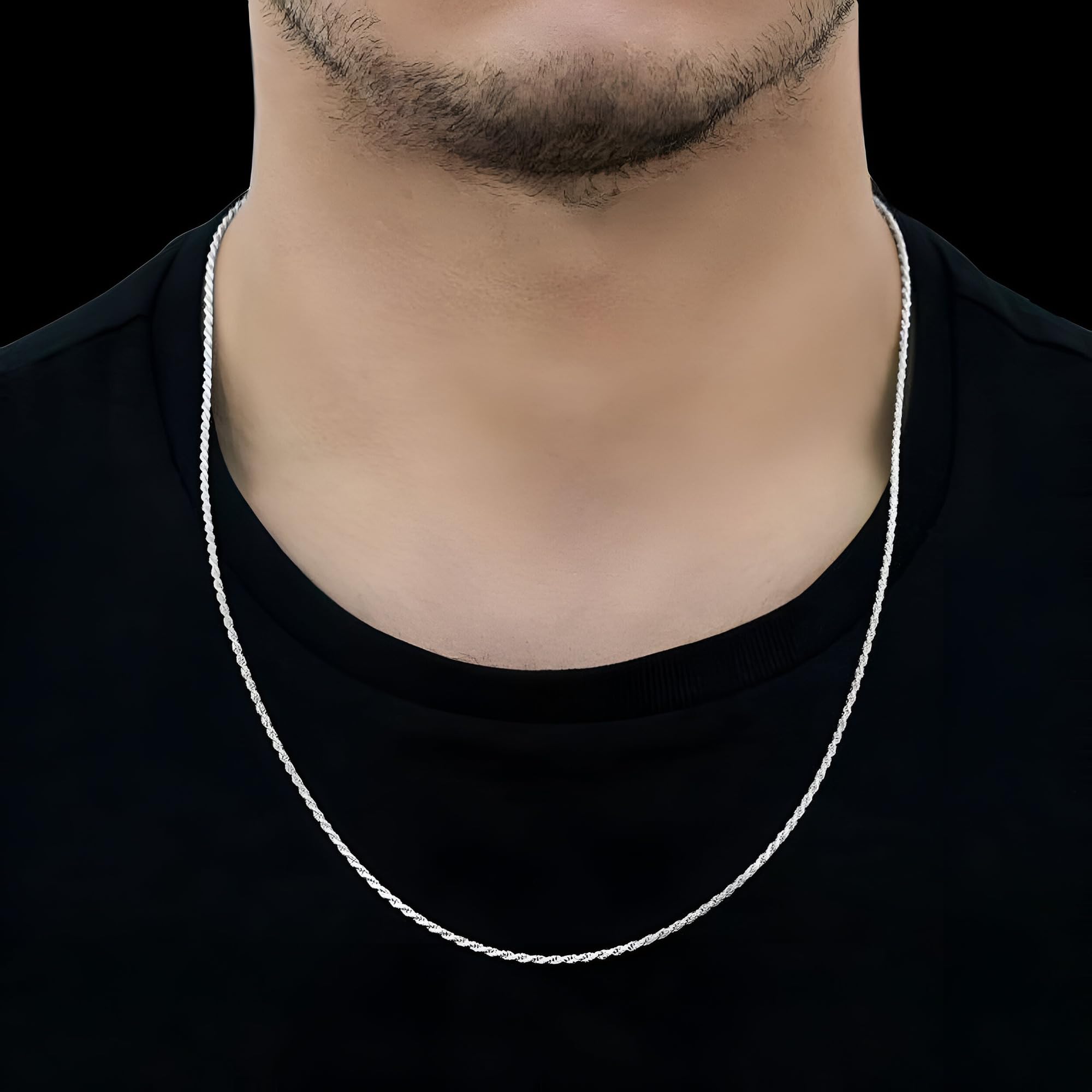 Designer Inspirations Boutique Collana in argento Sterling 925 da 1,5/2/2,4/3,5 mm, unisex, da donna, uomo, 16 18 20 22 24 26 28 30 81,3 cm, 20 inch, Metallo