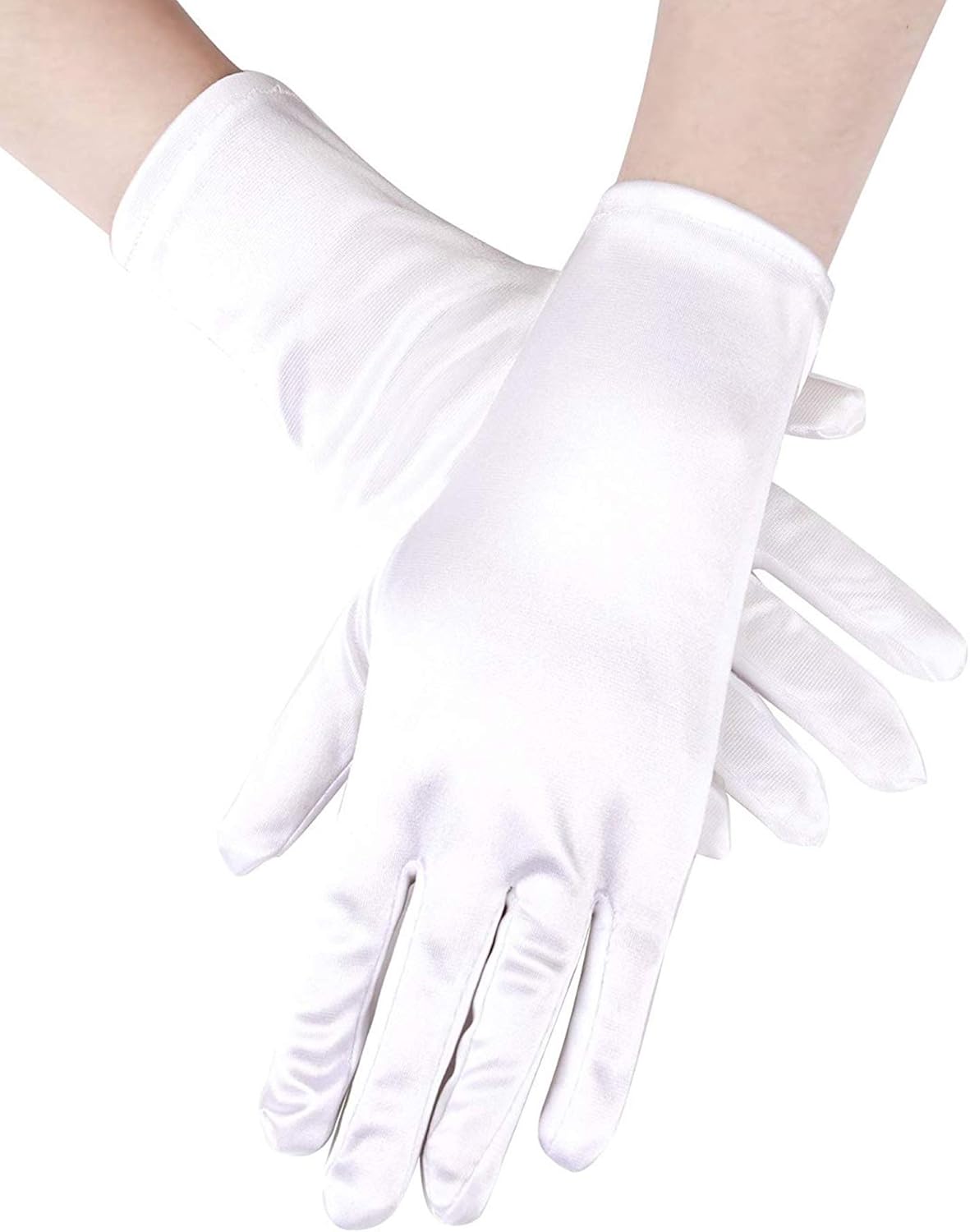 4 Pairs Women Short Satin Gloves Wrist Length Gloves Gown Gloves Opera Gloves : Clothing, Shoes & Jewelry