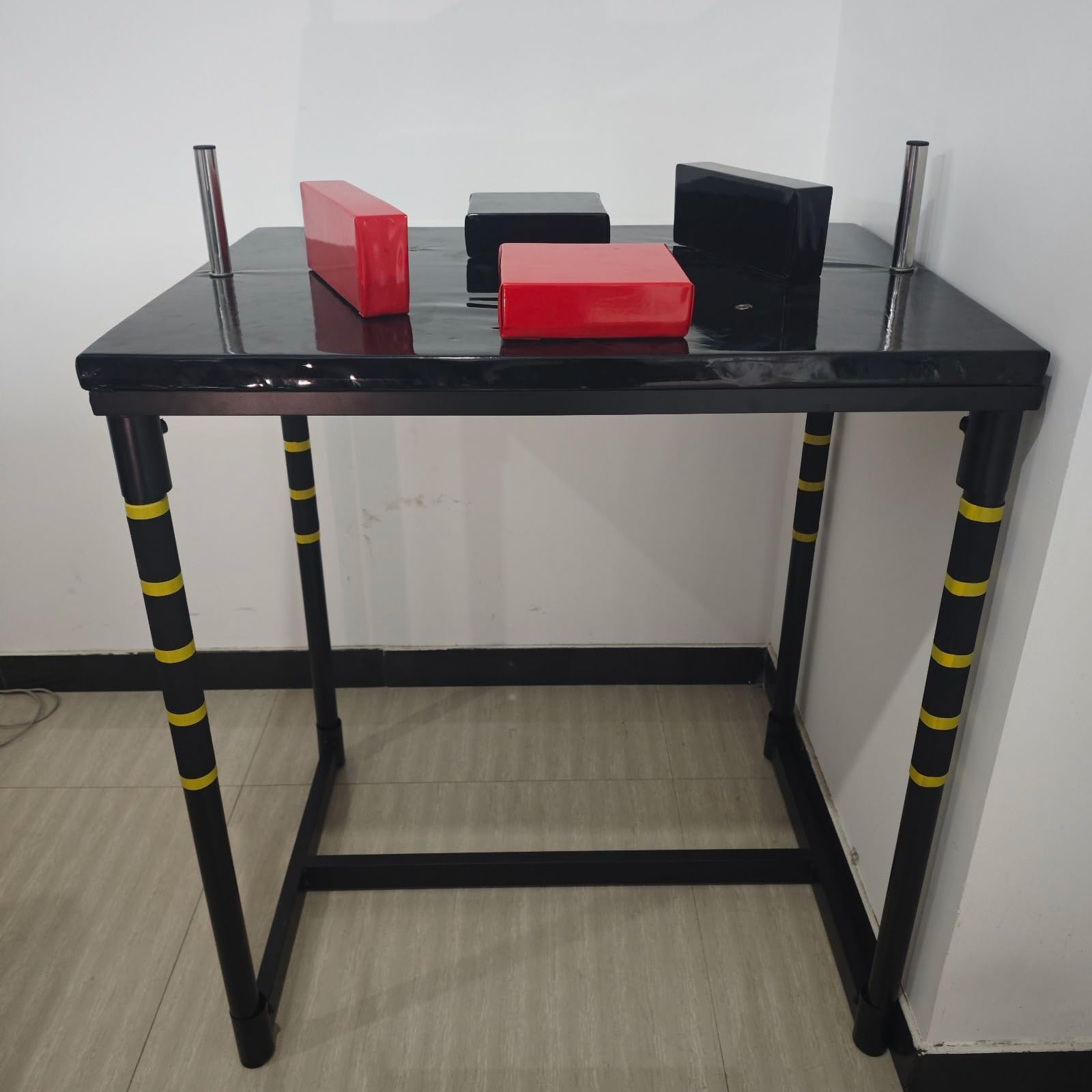 Professioneller Armdrücken-Kampftisch, Oberkörperkraft-Armwrestling-Tisch for Üben, Wettkampftraining, Fitnessspiel, Armdrücken-Maschine mit drehbarem Griff, Armdrücken-Muskeltrainer(Schwarz)