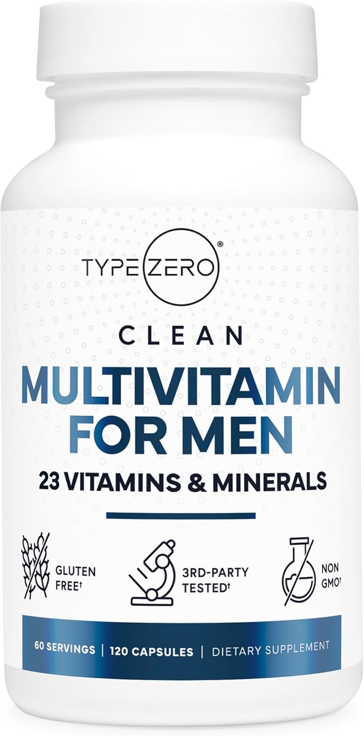 Type Zero Multivitamin Capsules for Men (120 Capsules) (1200 mg) - Gluten-Free, 60 Servings