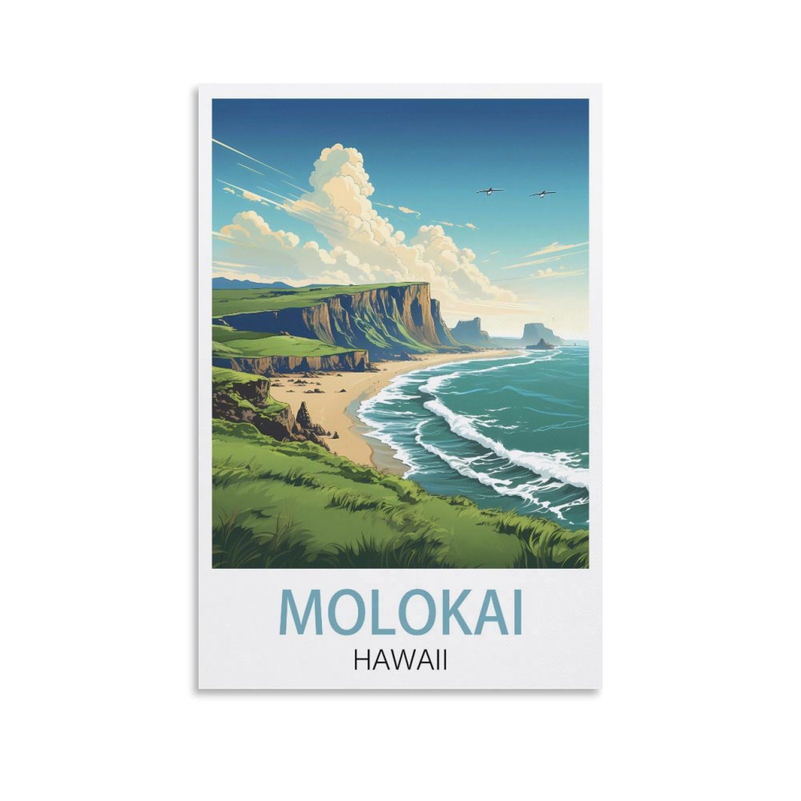 EZMLFA 5D Diamond Art Kits for Beginner,Molokai Hawaii,Beginners,DIY Full Round Drill Diamond Dot Gem Art Kits for Adults,Crafts for Decor 50x60cm