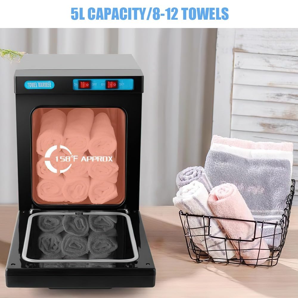 Scaldasalviette, 10/23L armadio di disinfezione asciugamani UV, sterilizzatore ad asciugamano caldo, riscaldamento asciugamani a 360°, 176°F armadio riscaldante professionale per bellezza, salone, spa