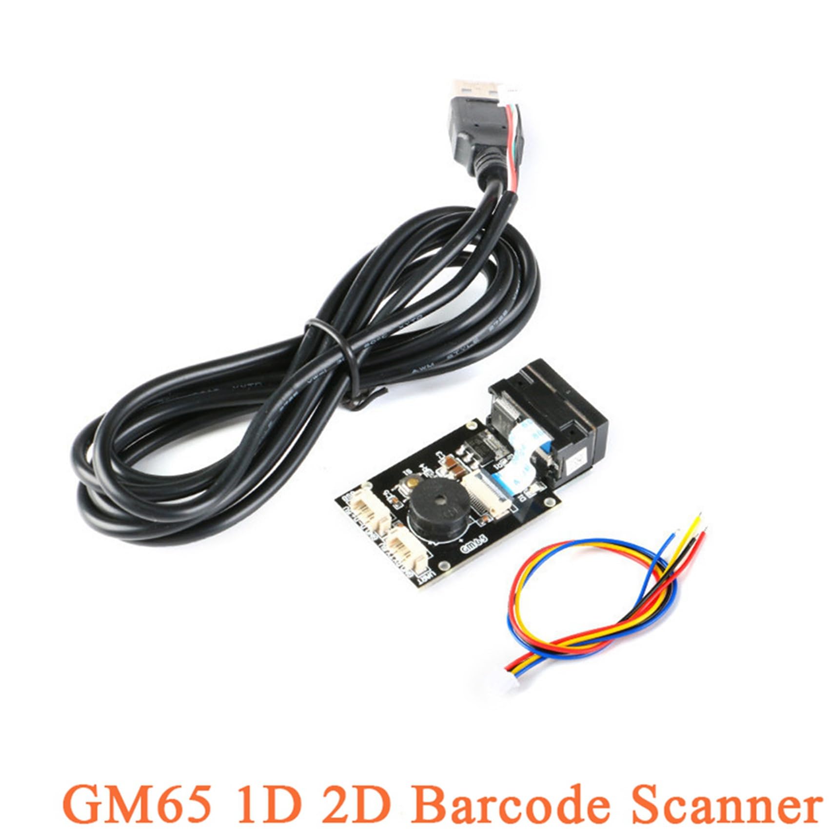 2 x przewodowy skaner kodów kreskowych USB GM65 1D 2D czytnik kodów kreskowych moduł czytnika kodów QR, brzęczyk CMOS do przypomnienia z kablem UART