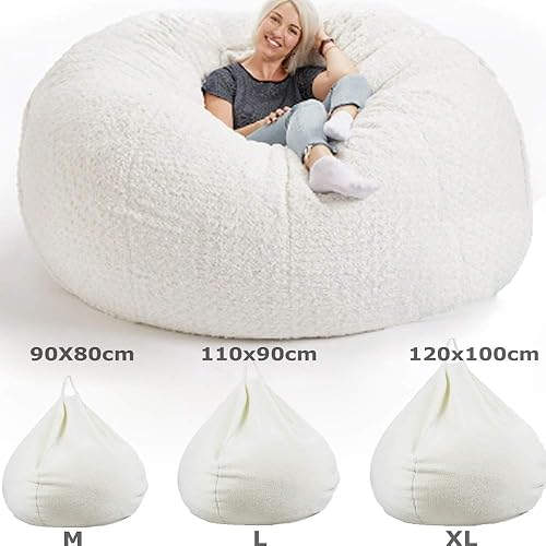 Miniatura 2 de Puf grande de forro polar de cachemira, sin relleno, asiento de suelo, futón, sofá cama perezoso, tatami, cómodo sillón reclinable