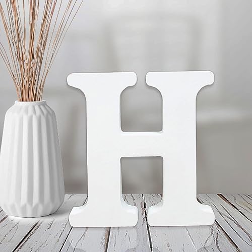 AOCEAN Letras de madera blanca de 4 pulgadas, letras de madera sin terminar para decoración de pared, letras decorativas de pie en rodajas,