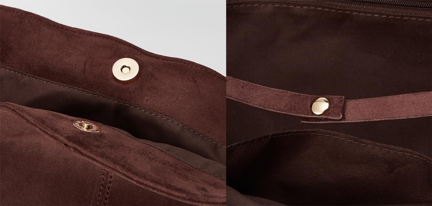 Suede Shoulder Bag Women Retro Purse Large Capacity Hobo Tote Handbag Satchel Bags - Image 6