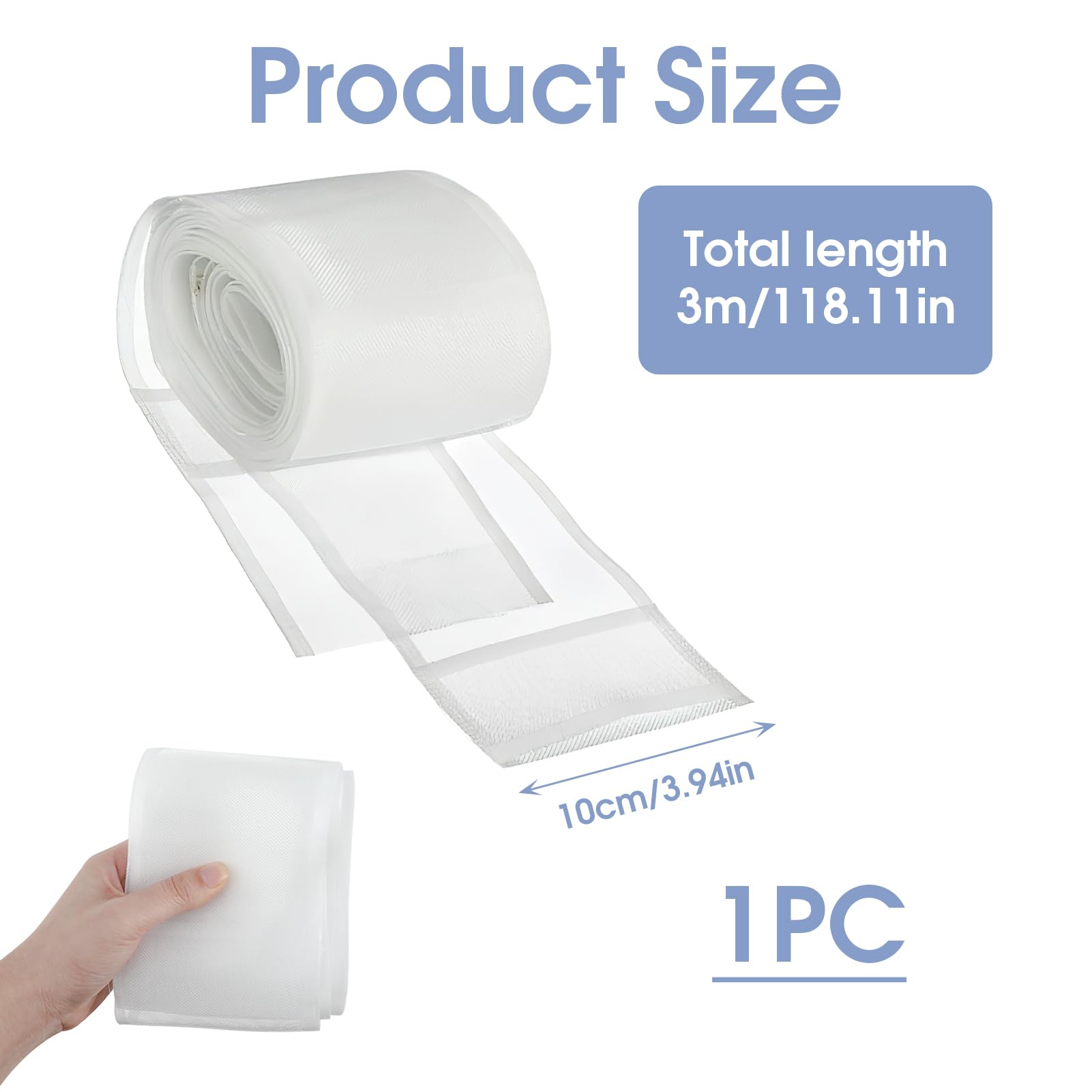 Ruban à Passants Cachés Découpé Pour Rideaux - Blanc X 1m