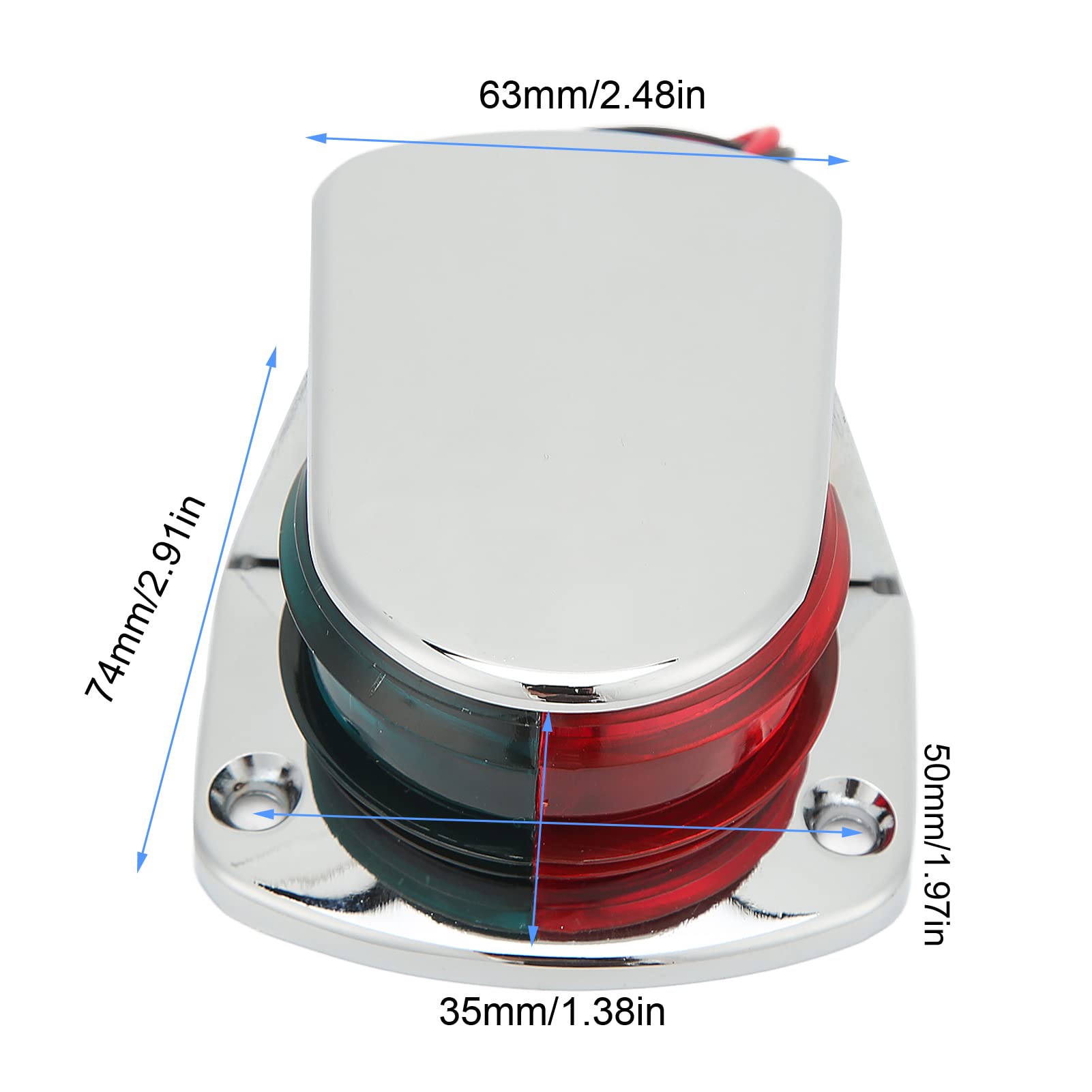 Bnineteenteam LED-Navigationslicht, Navigationslicht für Boote, LED-Buglicht, Rote Grüne Linse, IP67, Wasserdicht, 1 Meile Sichtbarkeit für Yacht, Segelboot, Motorboot