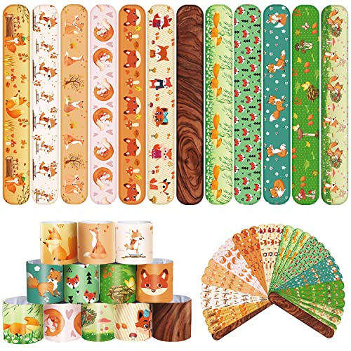 48 Pack Fox Bomboniere Bomboniere Animali della foresta Braccialetti per bambini Ragazzi Ragazze Forniture per feste forestali Forniture per feste di compleanno Baby Shower