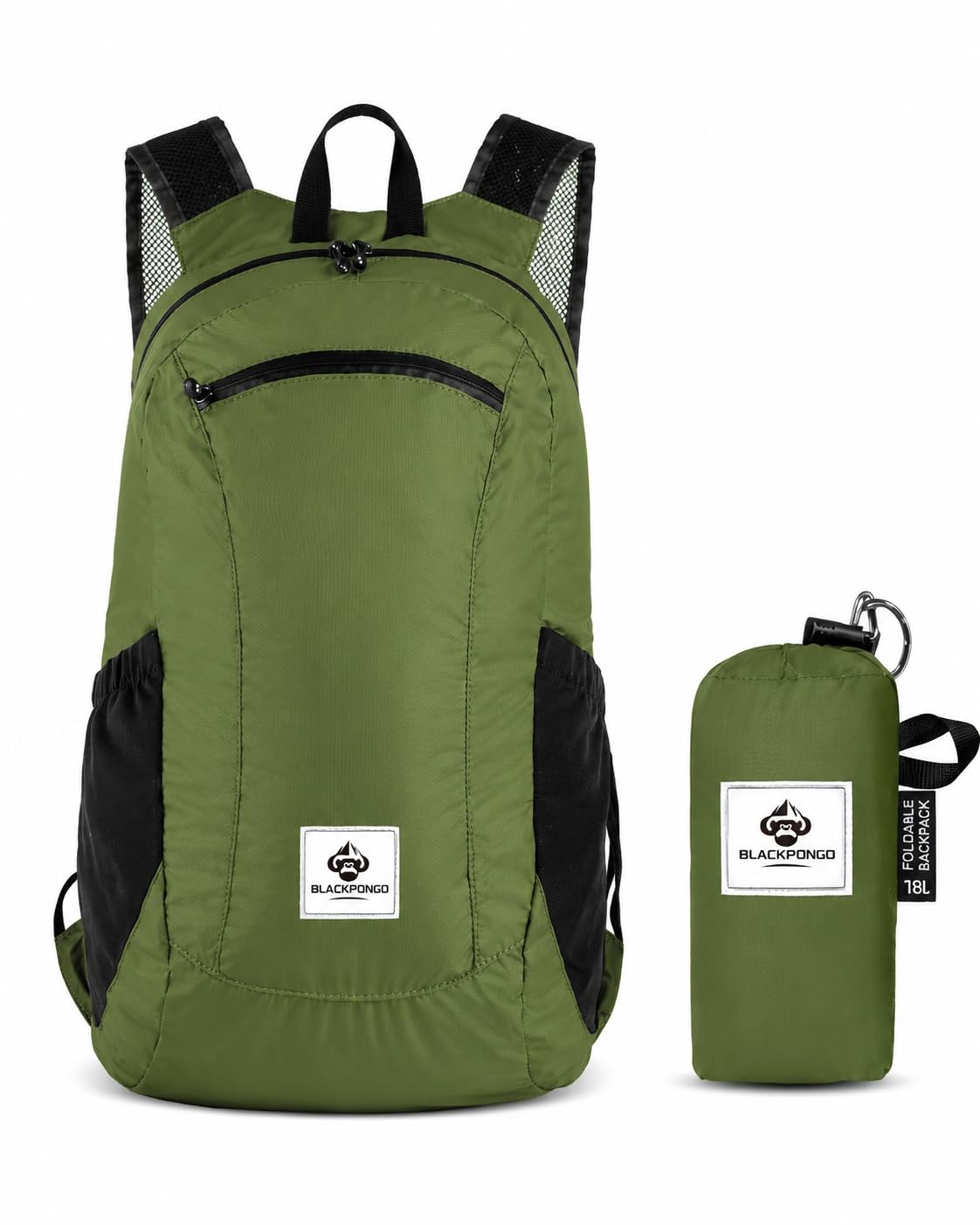 Blackpongo 18L Packable Daypack, Lightweight Foldable Backpack for Travel, Airplane Carry On, Hiking, Camping