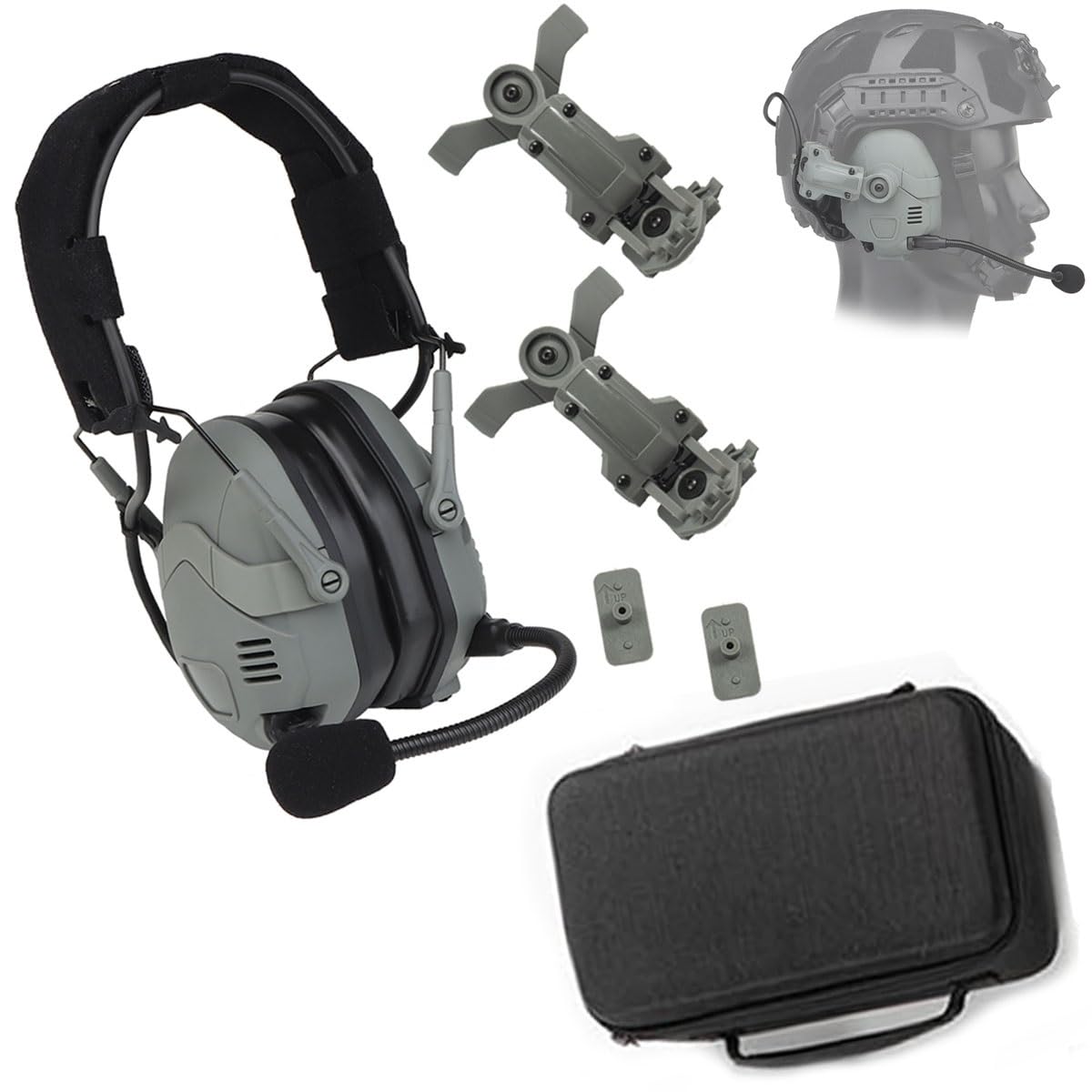Casque Tactique avec Réduction du Bruit, Protection Auditive Et Coussinets en Silicone, avec Micro Amovible